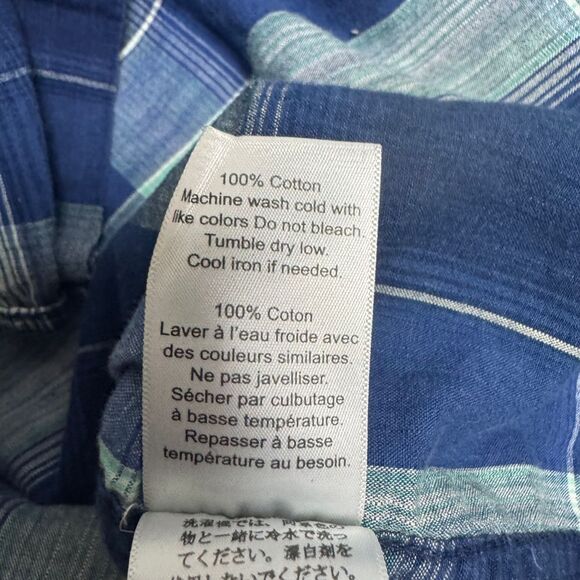 Kavu Mens Size Small Blue Plaid Casual Button Front Short Sleeve Shirt - Picture 6 of 7